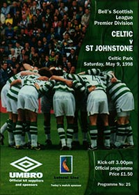 Programme cover design used the new Celtic Huddle in 1997-98 