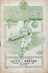 Programme cover design change for Morton on 09/09/1950