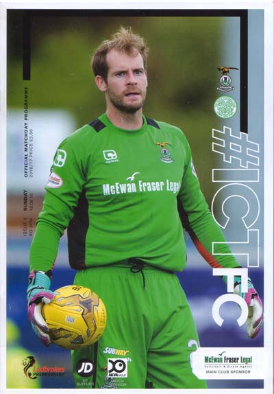 Match programme Inverness CT v Celtic FC 18/09/2016