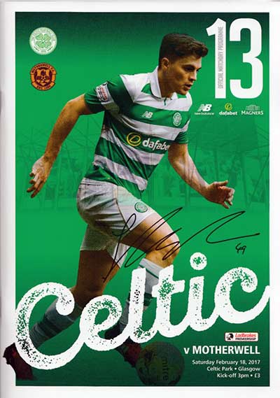 Match programme Celtic FC v Motherwell 10/08/2016