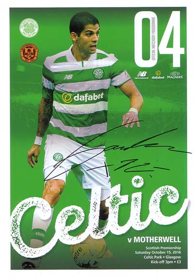 Match programme Celtic FC v Motherwell 10/08/2016