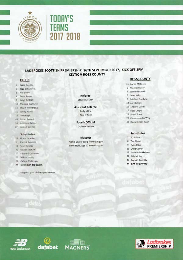 Official Teamsheet