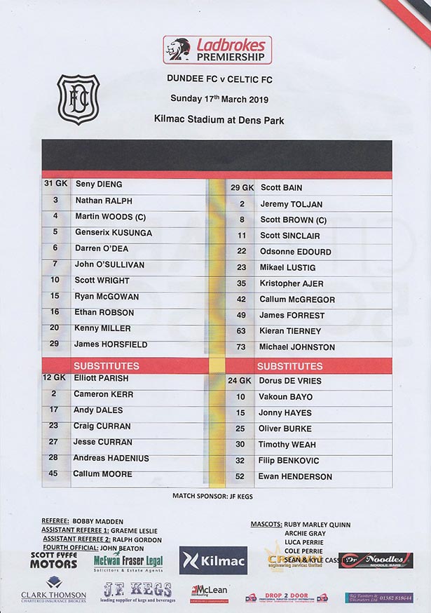 Official Teamsheet