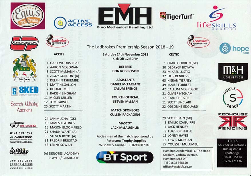 Official Teamsheet