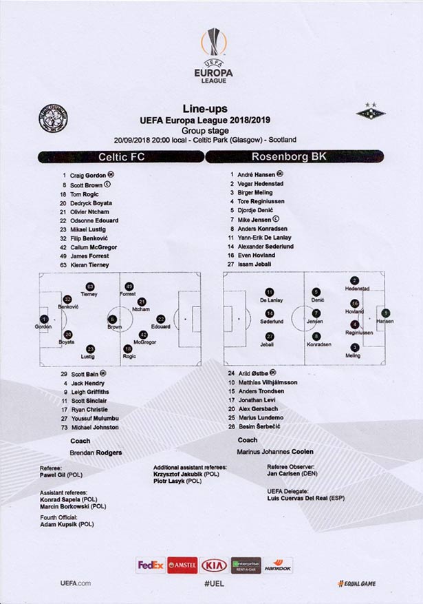 Official Teamsheet