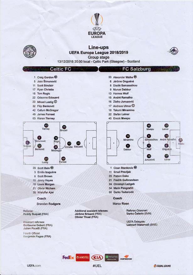 Official Teamsheet