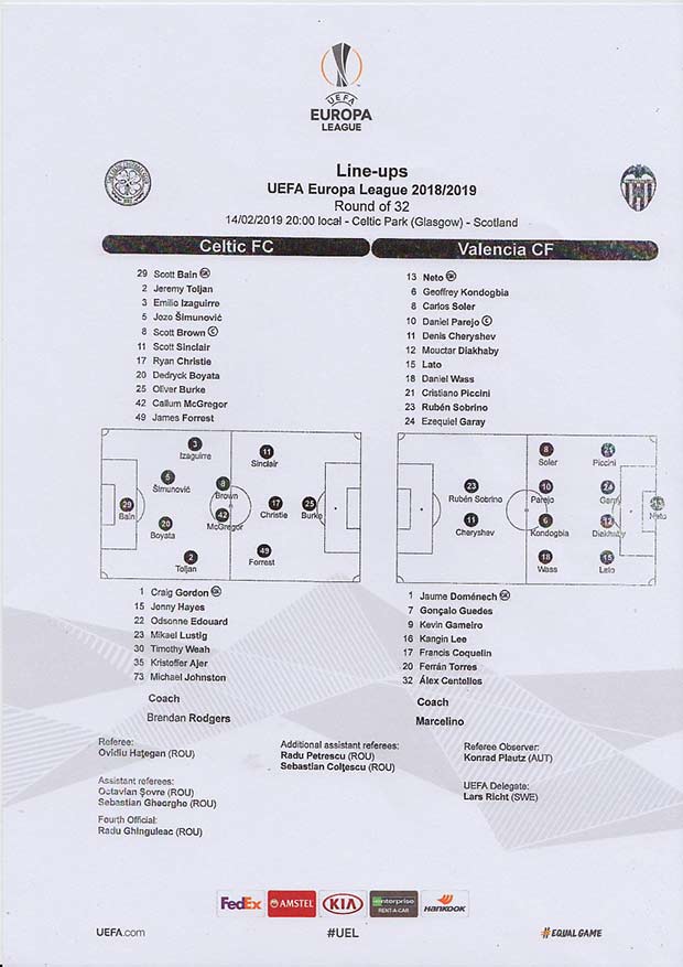 Official Teamsheet