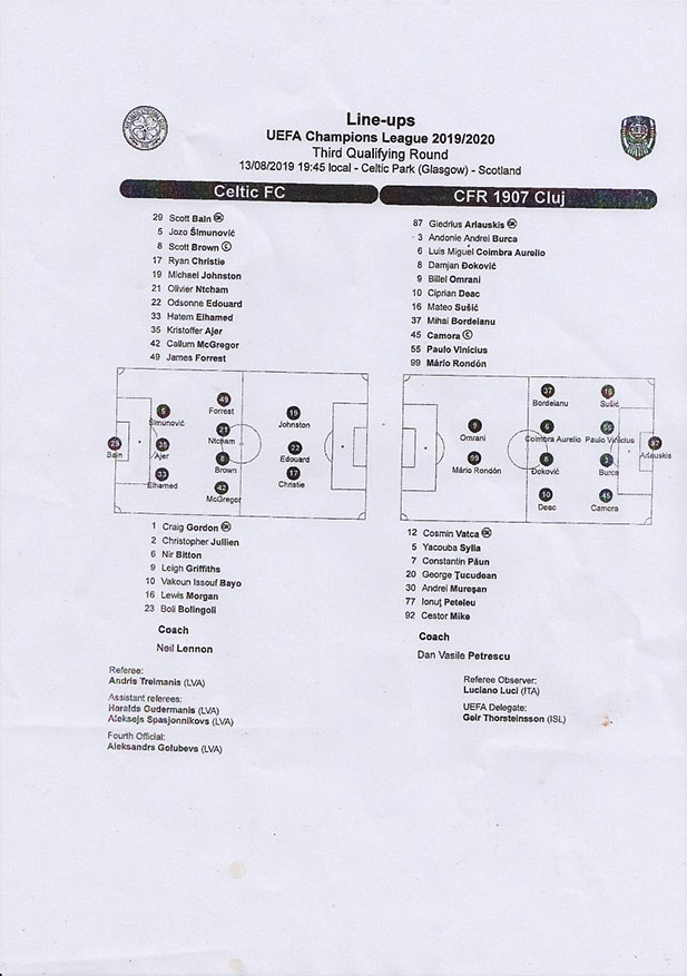 Official Teamsheet