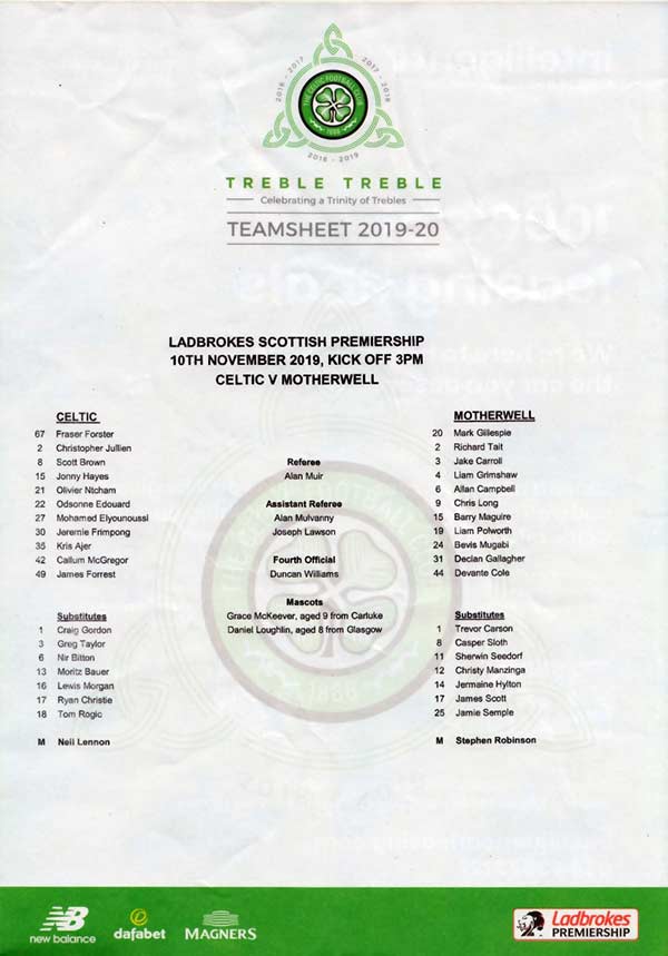 Official Teamsheet