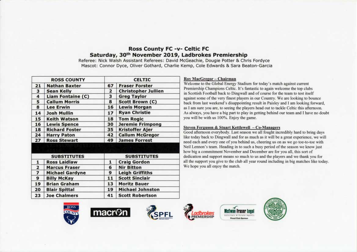 Official Teamsheet