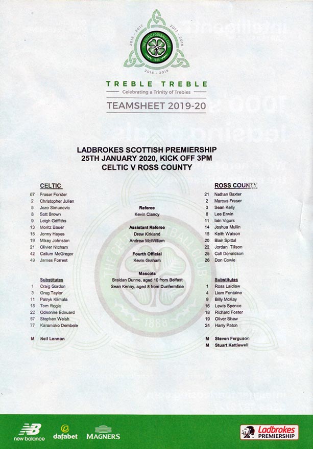 Official Teamsheet