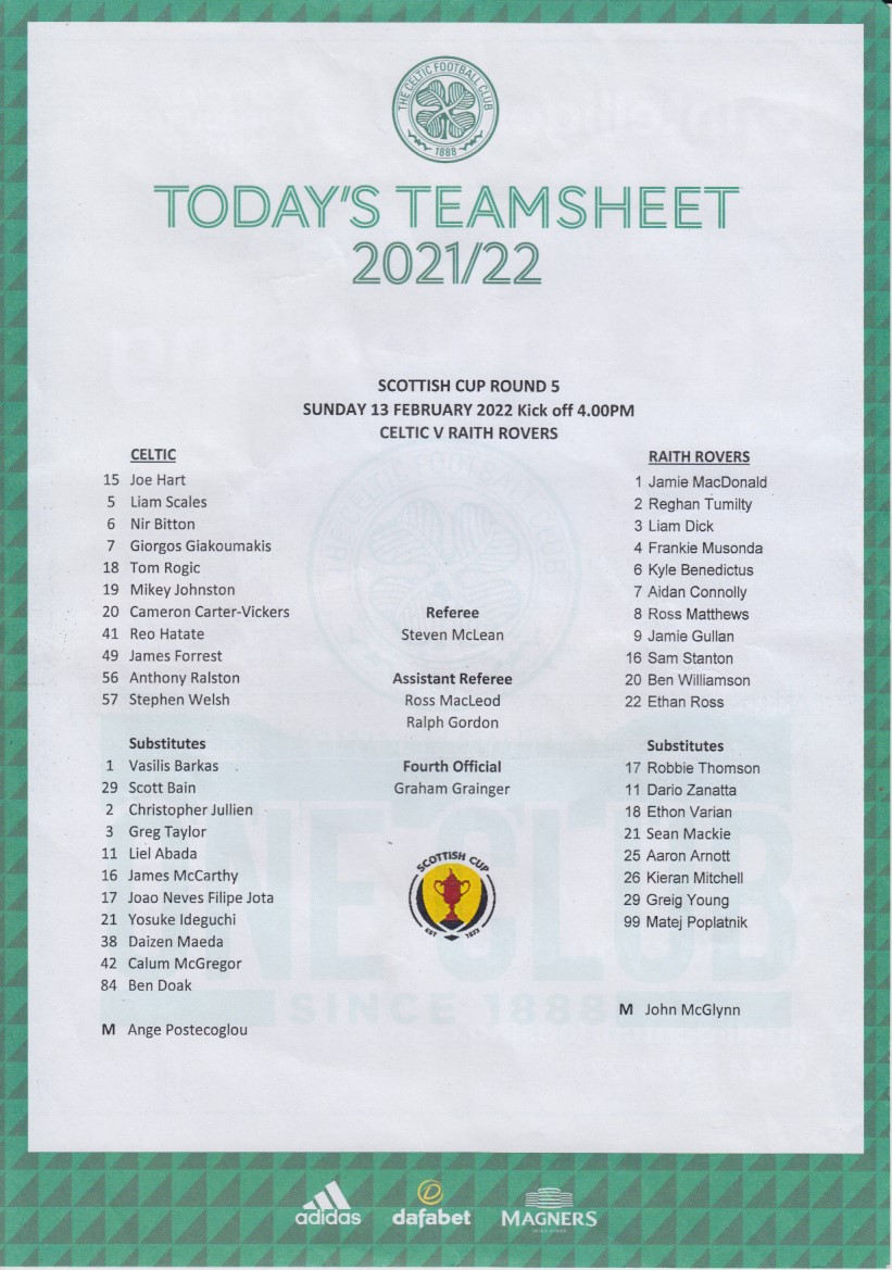 Official Teamsheet