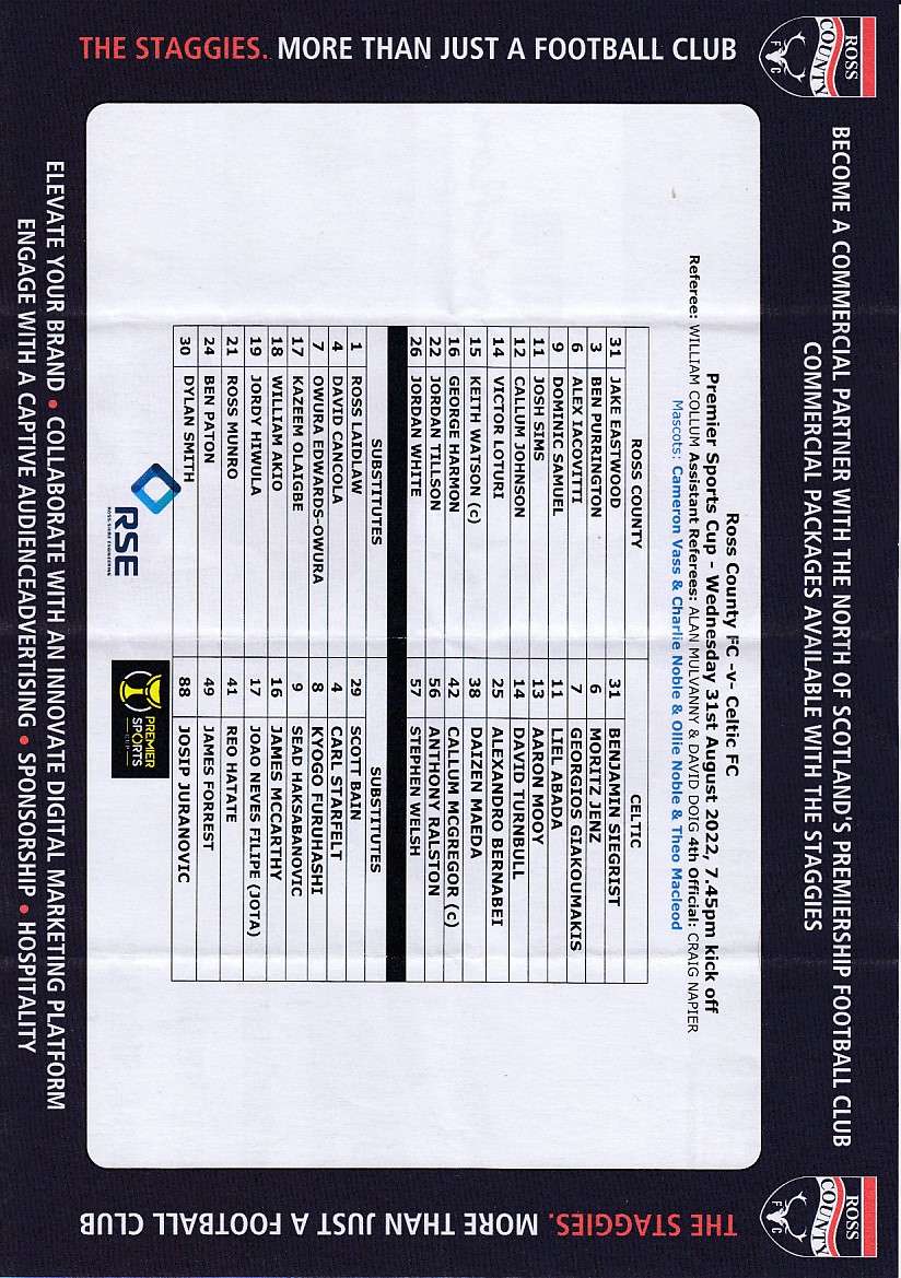 Official Teamsheet