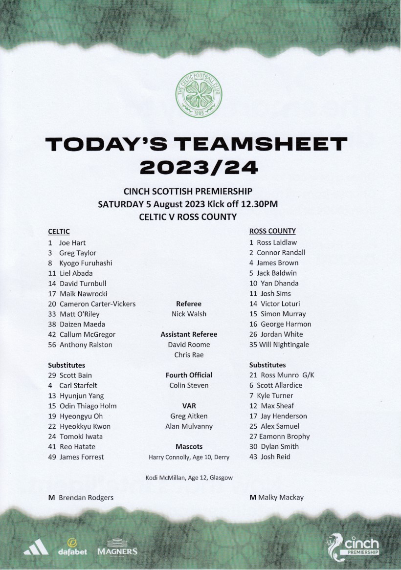 Official Teamsheet