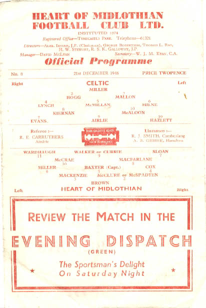 Match programme