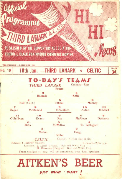 Match programme