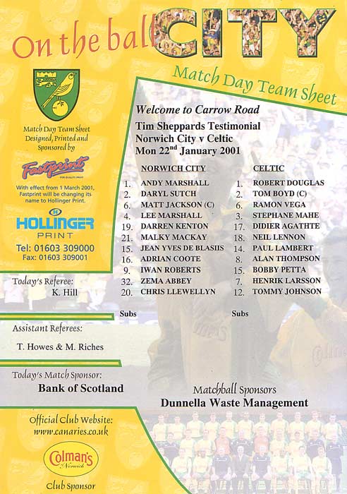 Official Teamsheet