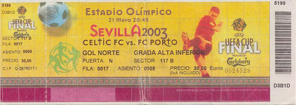 A forged match ticket