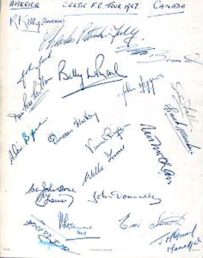 RMS Mauritania menu with players signatures